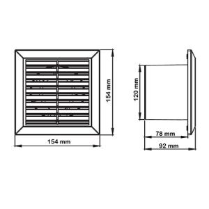 Dimensions extracteur d'air 140m³/h Autogyre Slim à cordelette