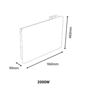 radiateur Leona Batilec 2000W blanc Batilec - photo dimensions produit