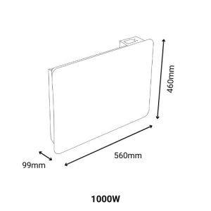 radiateur Leona Batilec 1000W noir Batilec - photo dimensions