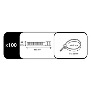 Colliers de serrage blancs Batilec 200x4,8mm
