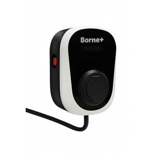 Borne de recharge de véhicule électrique BORNE+ plug and play prise T2S 7kW 32A IP55 - vue de profil