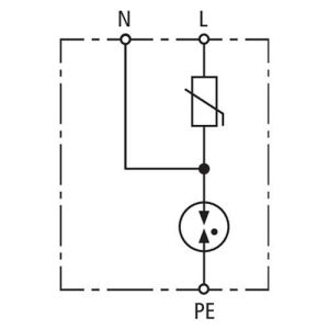 Schéma parafoudre monophasé Dehn autoprotégé type 2 15kA 230V