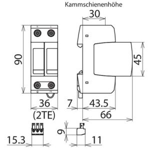 DEHN Parafoudre monophasé débrochable et autoprotégé type 2 15kA 230V - schéma 2