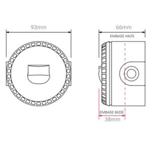 Diffuseur lumineux Eaton - dimensions