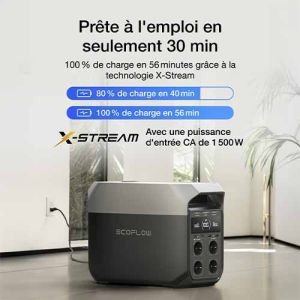 Batterie nomade EcoFlow DELTA 3 PLUS prêt à l'emploi en 30 min seulement