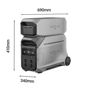 Dimensions du pack station électrique nomade Ecoflow DELTA PRO 3 + batterie intelligente