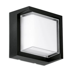 Hublot extérieur carré LED ENLITE  IP65 230V 10W 900lm CCT noir