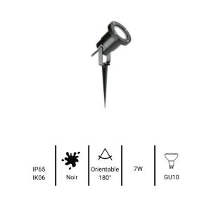 Spot extérieur sur piquet ENLITE IP65 230V GU10 noir - fiche technique