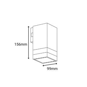 Applique extérieure ENLITE carrée LED descendante IP65 230V 5W 440lm CCT noir - schéma avec dimensions