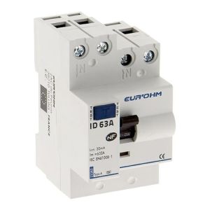 EUROHM Inter différentiel 63A 30mA type A 3 modules 230V - 23363