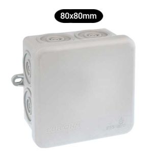 Boite de dérivation carré Eurohm IP55 80x80x40mm couleur grise