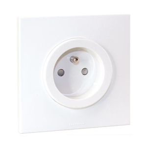 Pack complet 20 prises 2P+T + 20 plaques simples EUROHM SQUARE