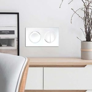 Plaque double EUROHM Square blanc - 60297