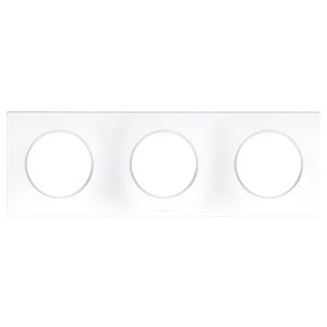 EUROHM Square Plaque triple blanc - 60298