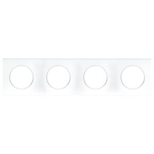 EUROHM Square Plaque quadruple blanc - 60299