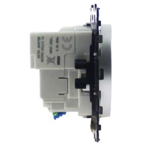 Prise de courant 2P+T + USB Type C coloris silver Eurohm Square - vue de côté