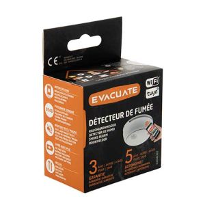 Détecteur avertisseur autonome de fumée connecté WiFi Evacuate - photo packaging