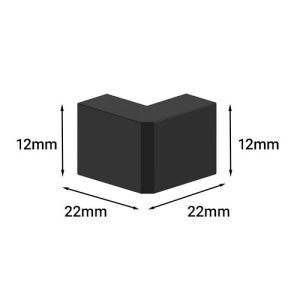 Angle extérieur GGK noir pour moulure électrique 22x12mm - schéma avec dimensions