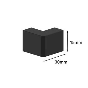 Angle extérieur noir GGK 15x30mm