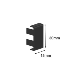 Embout de finition noir GGK 15x30mm