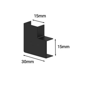 Angle plat noir GGK 15x30mm