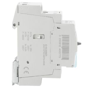 contacteur jour nuit monophasé 25A Hager - vue de côté