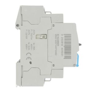 Contacteur Jour / Nuit 25A 3F/NO triphasé 2 modules marque Hager - vue de côté
