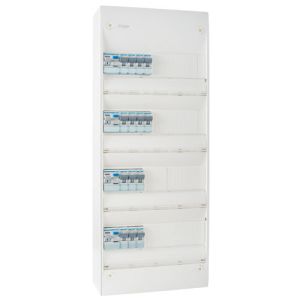 HAGER Gamma Tableau électrique prééquipé 4 rangées 4ID 40A 14 disjoncteurs