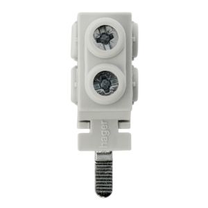 borne de raccordement 1P à languette 2x25mm² Hager - vue produit face