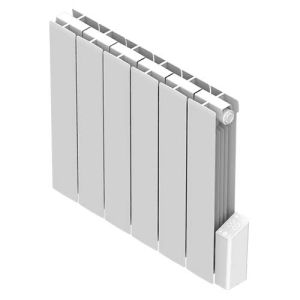 HEATZY Shine Radiateur connecté à inertie fluide horizontal blanc 1500W - photo profil orienté à gauche