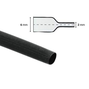 Gaines thermorétractables noires Hellermantyton diamètre 6/2mm