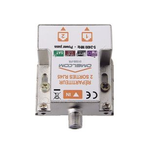 IKEPE Répartiteur TV  2 sorties TV sur RJ45 et 1 entrée coaxiale