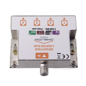 IKEPE Répartiteur TV 1 entrée coaxiale et 4 sorties TV sur RJ45