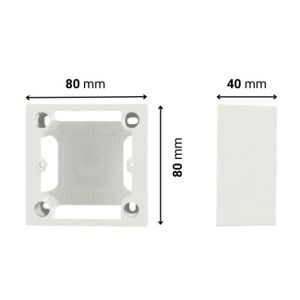 Cadre saillie simple blanc LEBENOID P40mm 80x80mm