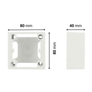 Cadre saillie simple blanc LEBENOID P40mm 80x80mm