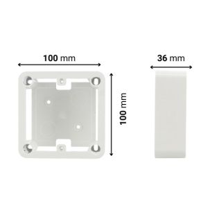 Cadre saillie blanc Lebenoid 100 x 100mm P36mm