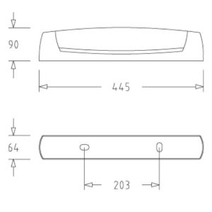réglette LED salle de bain Lebenoid - schéma avec dimensions