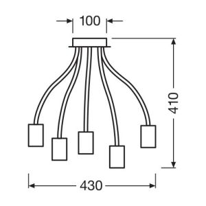 Dimensions du plafonnier 1906 pipe flex
