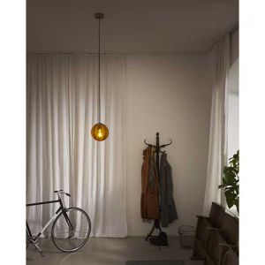 Suspension vintage E27 D200mm verre orange 1906 bubble