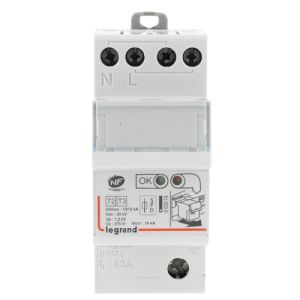 Parafoudre monophasé autoprotégé type 2 12kA 230V Legrand - vue de face