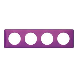 LEGRAND Céliane Plaque Métal 4 postes Violet irisé - 068714