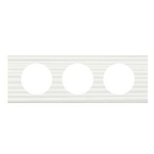 LEGRAND Céliane Plaque Matières 3 postes Corian cannelé - 069013
