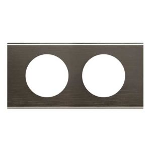 LEGRAND Céliane Plaque Matières 2 postes Black nickel - 069032