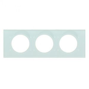 LEGRAND Céliane Plaque Matières 3 postes Verre kaolin - 069313