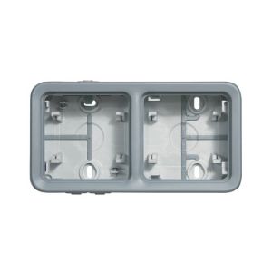 boîtier saillie horizontal étanche Legrand Plexo 2 postes - vue de face