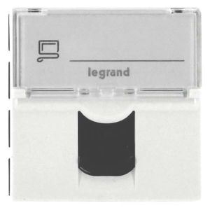Prise RJ45 CAT6 FTP LEGRAND Mosaic - vue de face