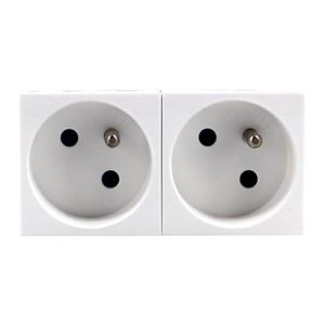 LEGRAND Mosaic Prise de courant 2x2P+T  4 modules blanc - Vue de face