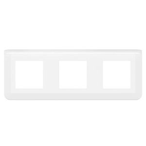vue de face plaque triple legrand mosaic blanche