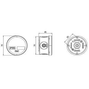 LEGRAND Plexo Boite de dérivation étanche D70 P45 - schéma avec dimensions