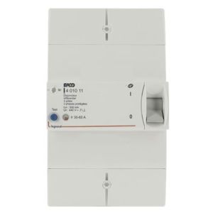Disjoncteur d'abonné tétrapolaire 60A 500mA différentiel instantané Legrand - vue de face